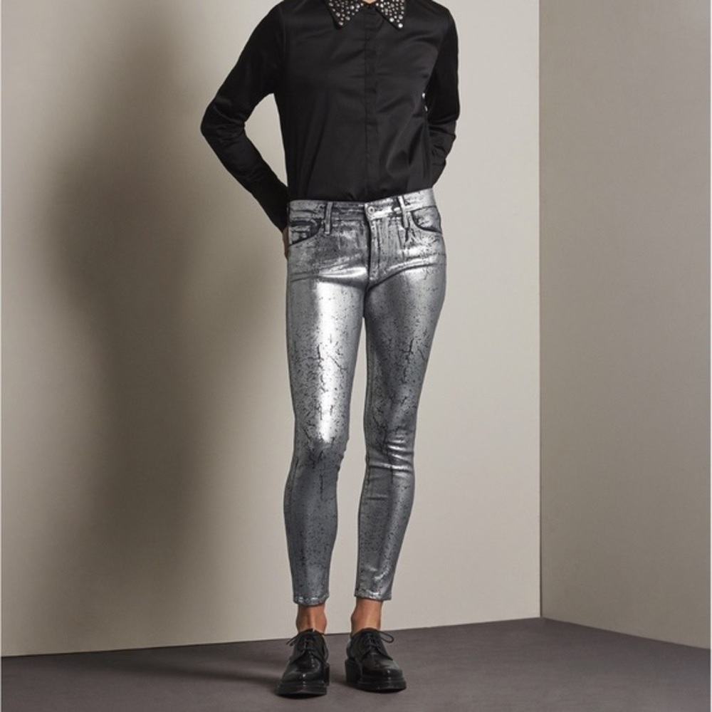 AG Farrah Skinny Ankle Silver 27